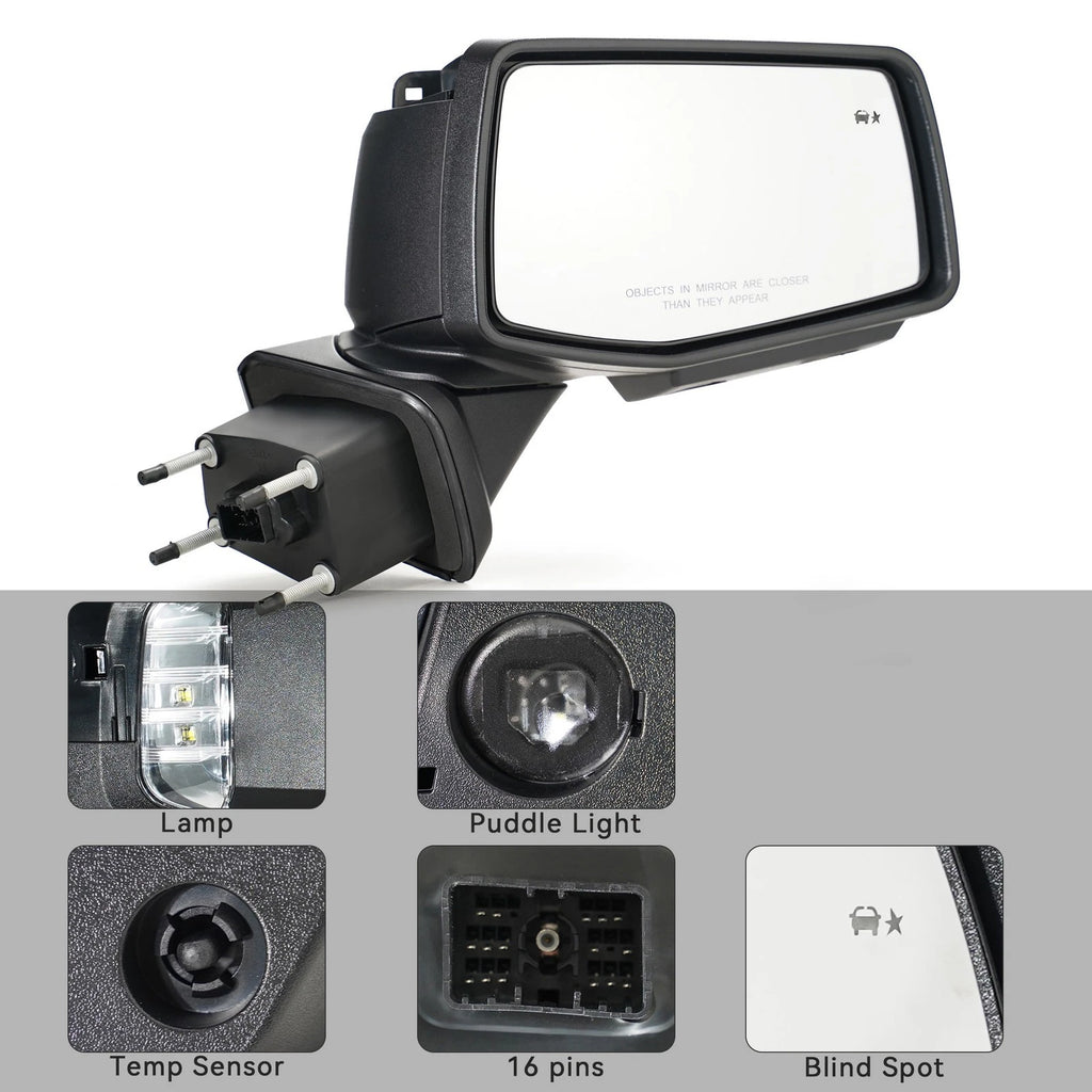 Side Mirror for Chevy Silverado 1500 (2019–2024) w/ BSD, Memory, Temp, 16 Pin