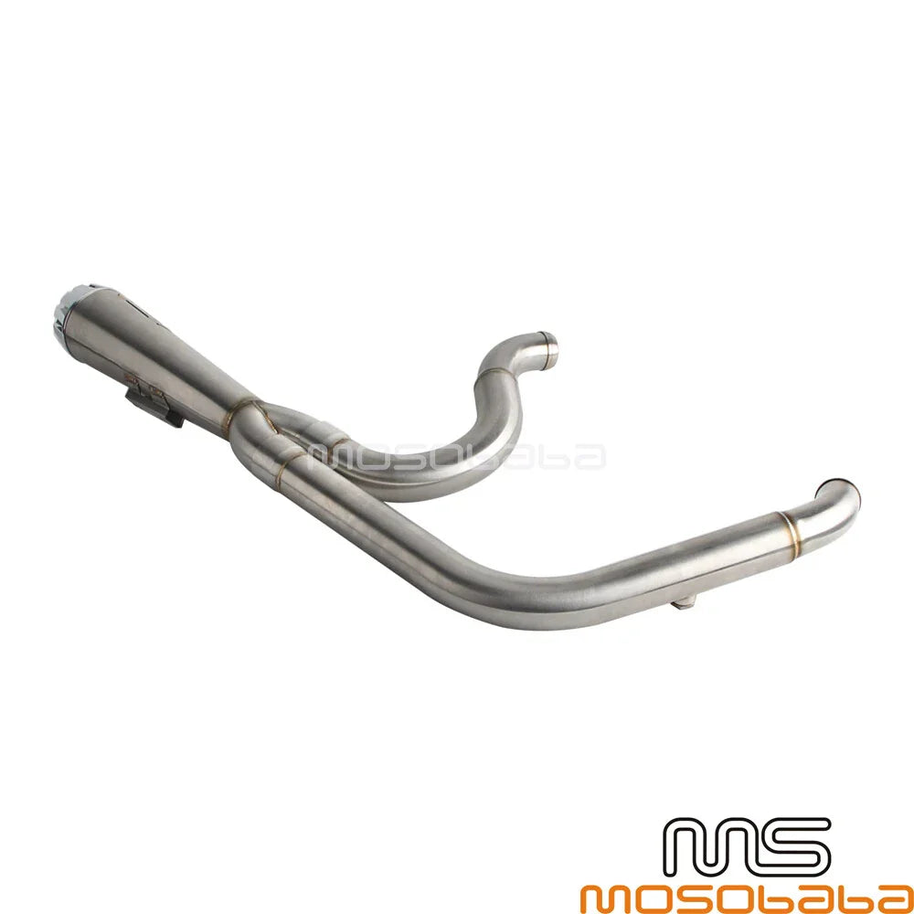 Full 2-into-1 Exhaust Pipes for Harley Softail Slim FLSL Fat Bob FXFB FXFBS (2018-2023)
