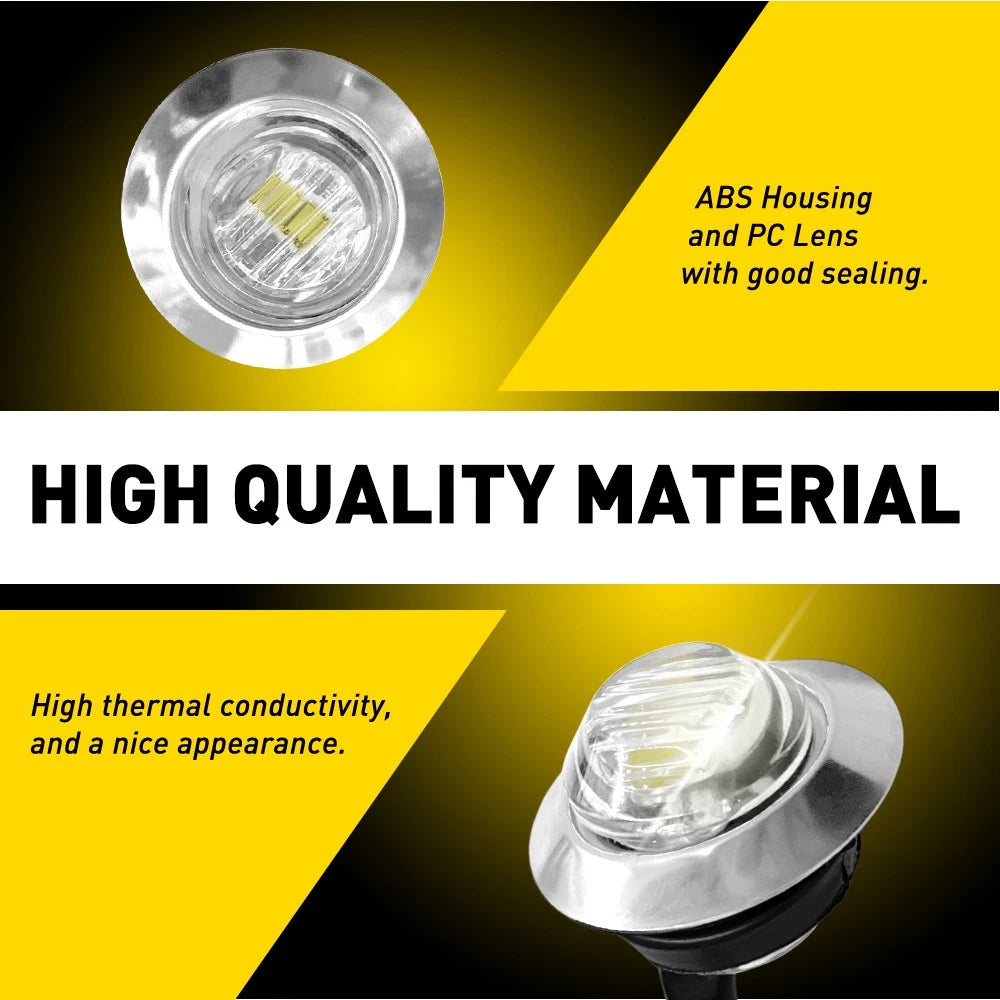 Dual Function White LED Strobe Marker Lights for Vehicles (12V 24V)
