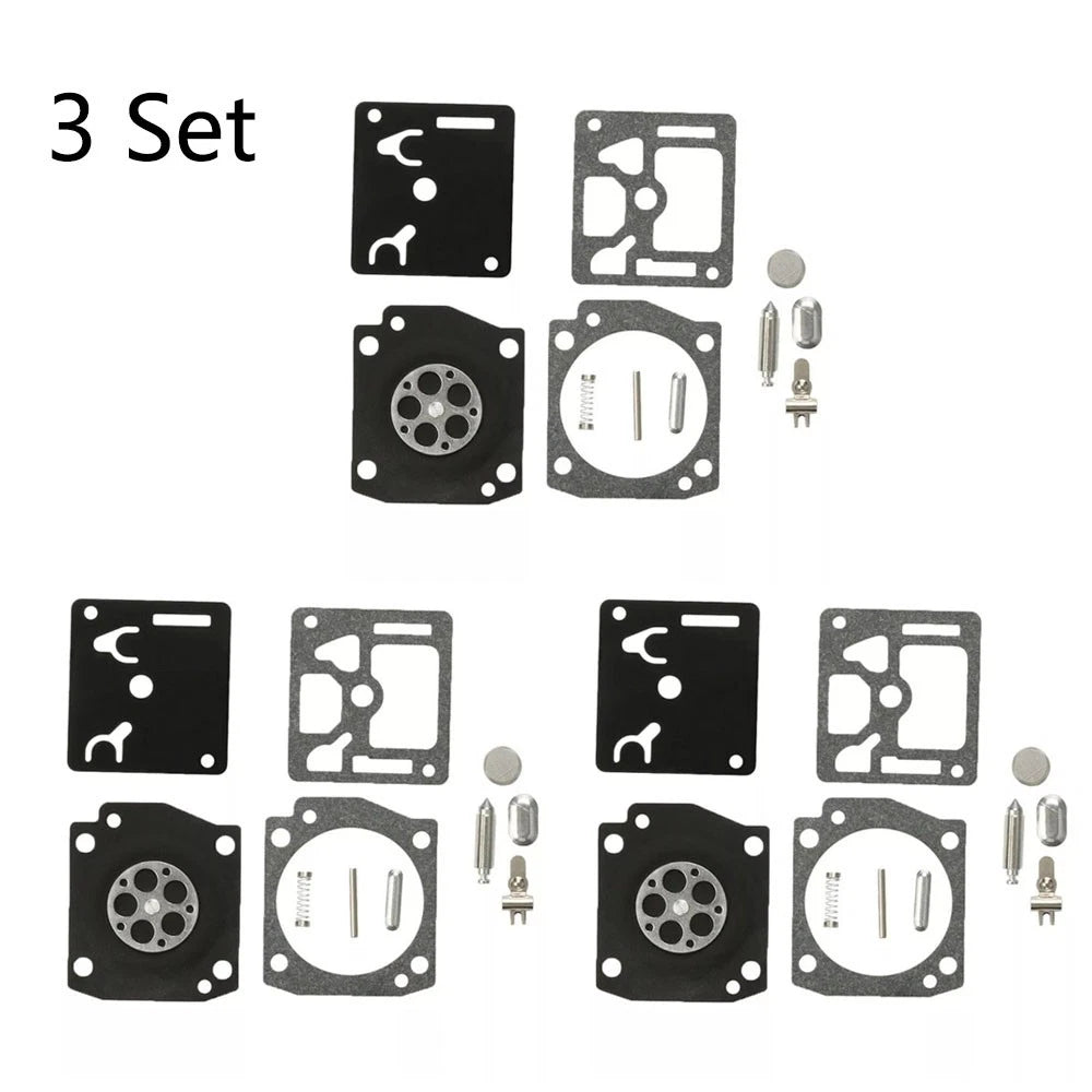 Set of 3 Carburetor Rebuild Kits for Zama RB-122 Husqvarna 346XP 350 353