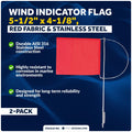 Set of 2 Wind Indicator Flags for Universal Use (5-1/2" x 4-1/8")