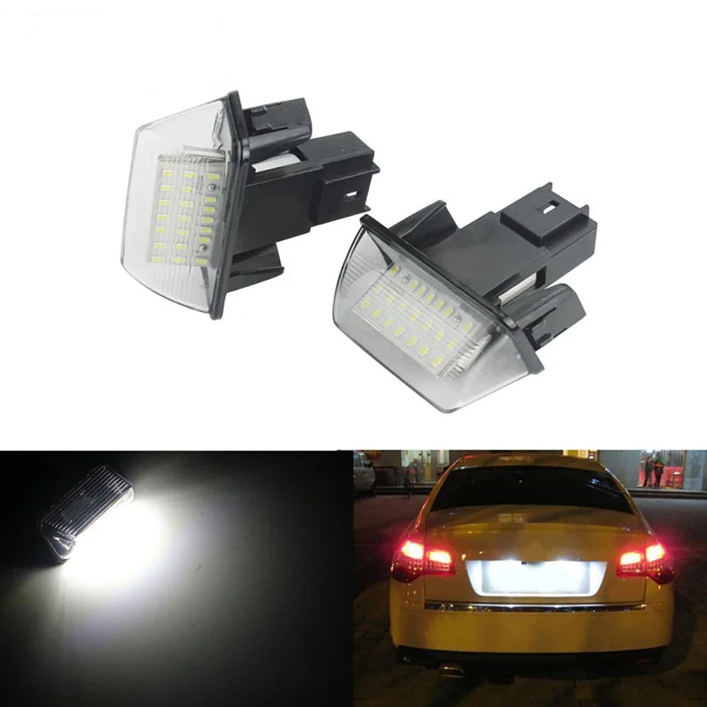 LED License Plate Lamps for Peugeot 206 207 306 307 Citroen C3 C4 C5 (2000-2010)
