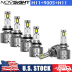 6X 9005 H11 LED Headlight Bulbs for High Low Beam Fog Light (6500K)