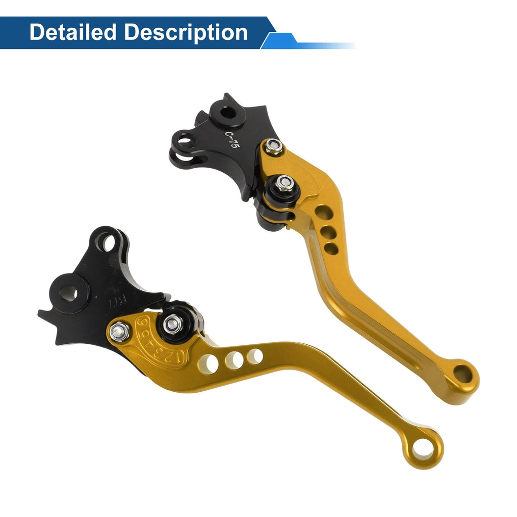 Adjustable Short Brake Clutch Levers for BMW R Nine T (2014–2016) - Gold Tone