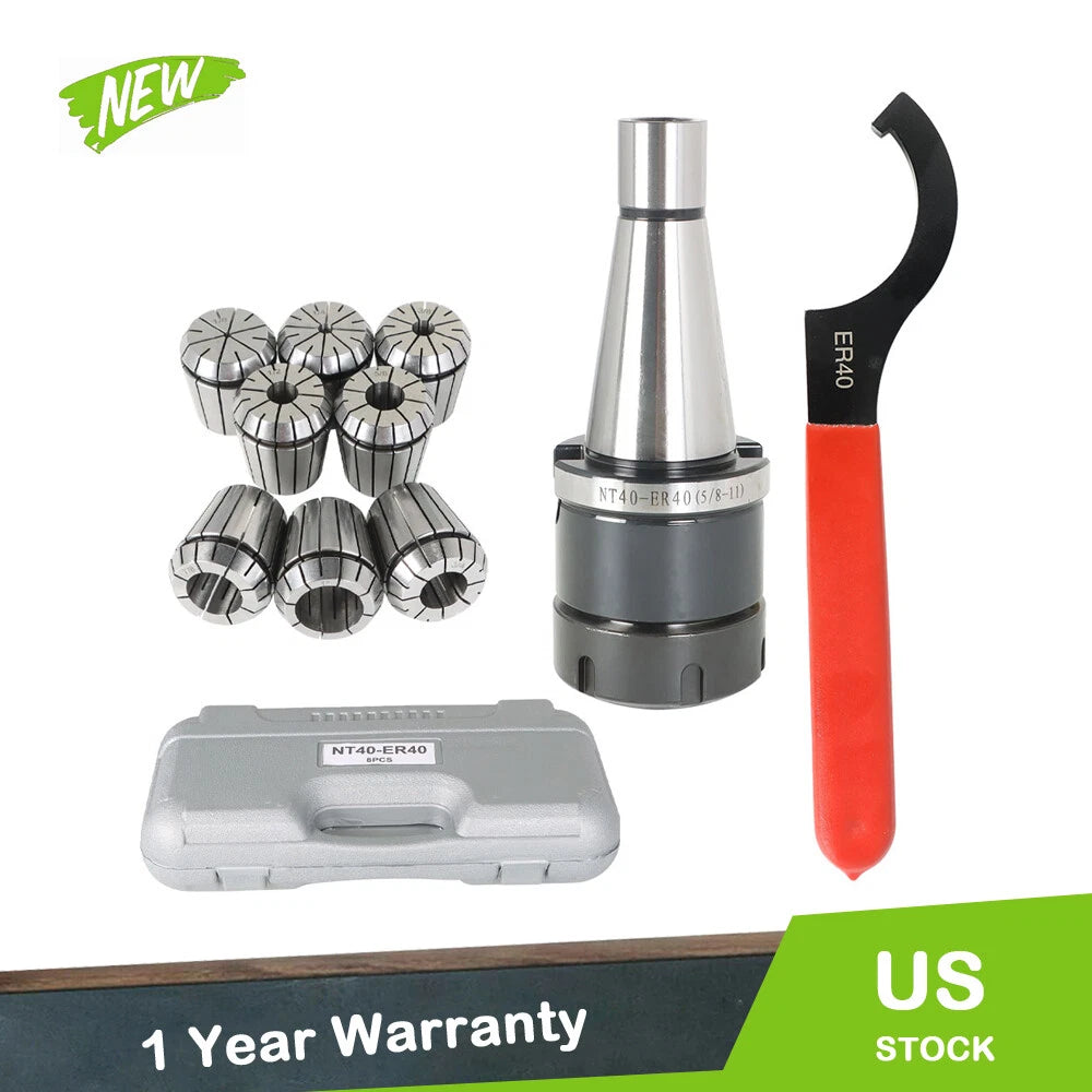 10-Piece ER-40 Spring Collet Chuck Set for Precision Machining