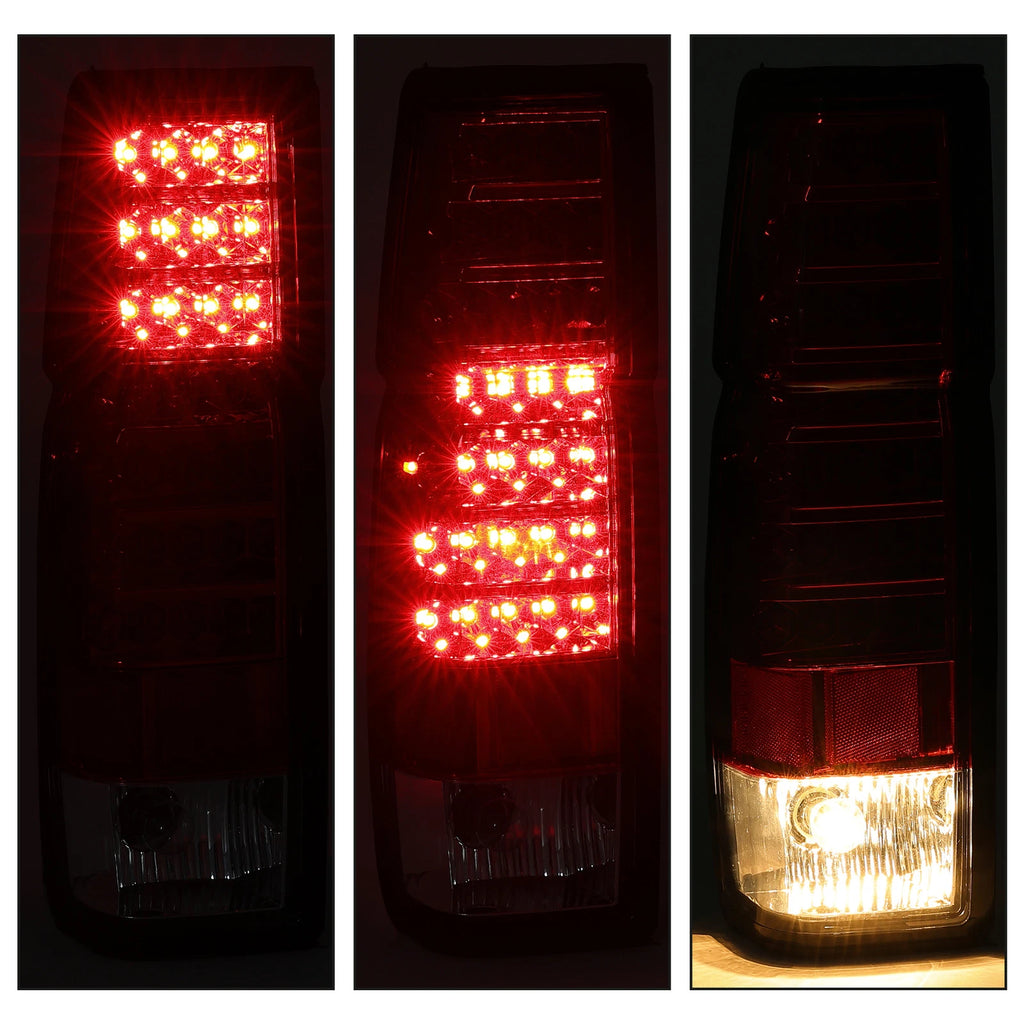 2X Red Clear LED Tail Lights for Nissan D21 Hardbody Pickup (1986–1997)