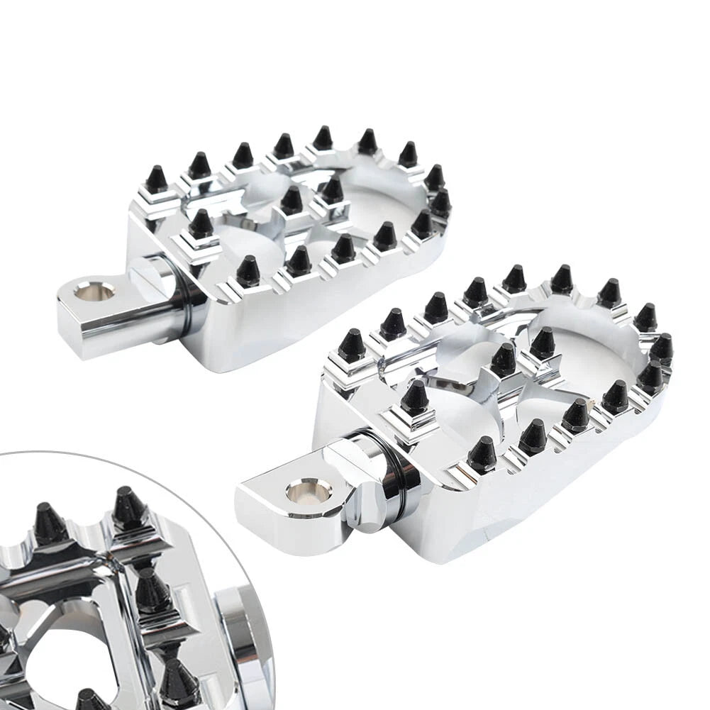 2X CNC Wide Fat Foot Pegs for Harley Dyna Sportster Fatboy