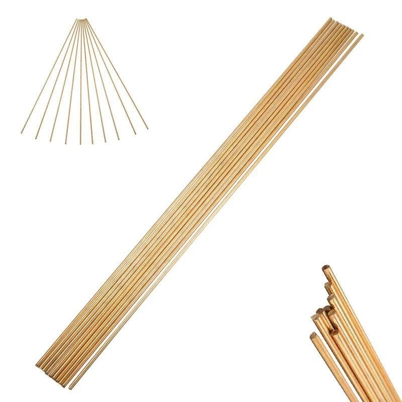 10pcs Gold Brass Rod Wires Electrodes for Welding Repair (10 Inches)