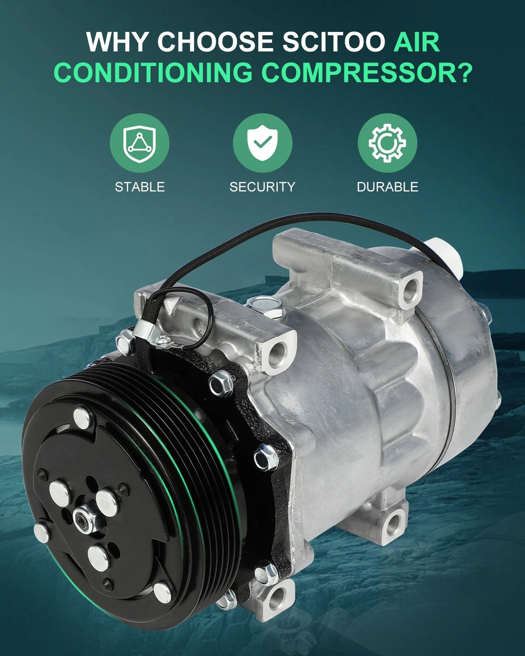 A/C Compressor with Clutch for Jeep Cherokee (1994–1996), Wagoneer (1984–1987)