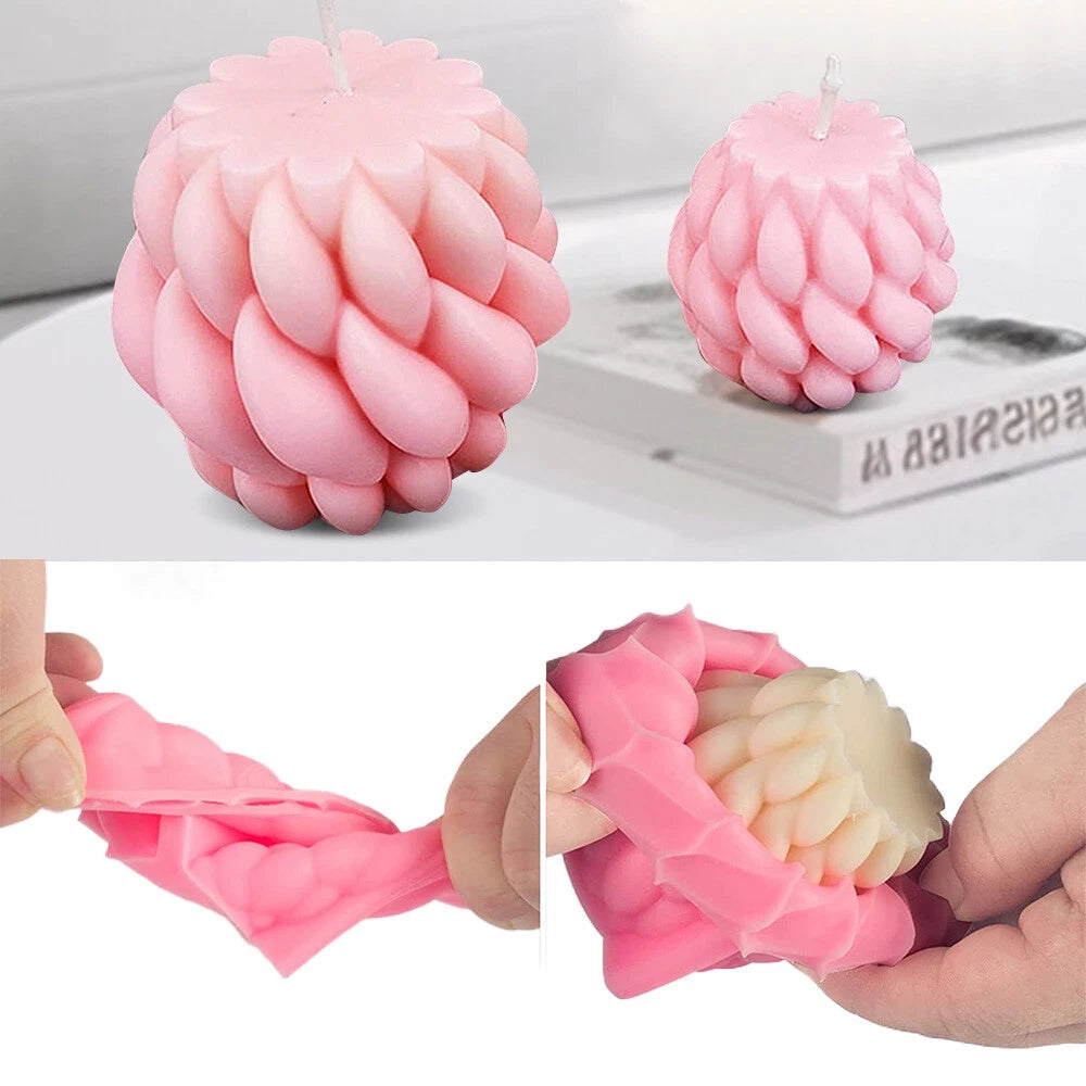 2X Candle Mold 3D Silicone Resin Mould for DIY Craft