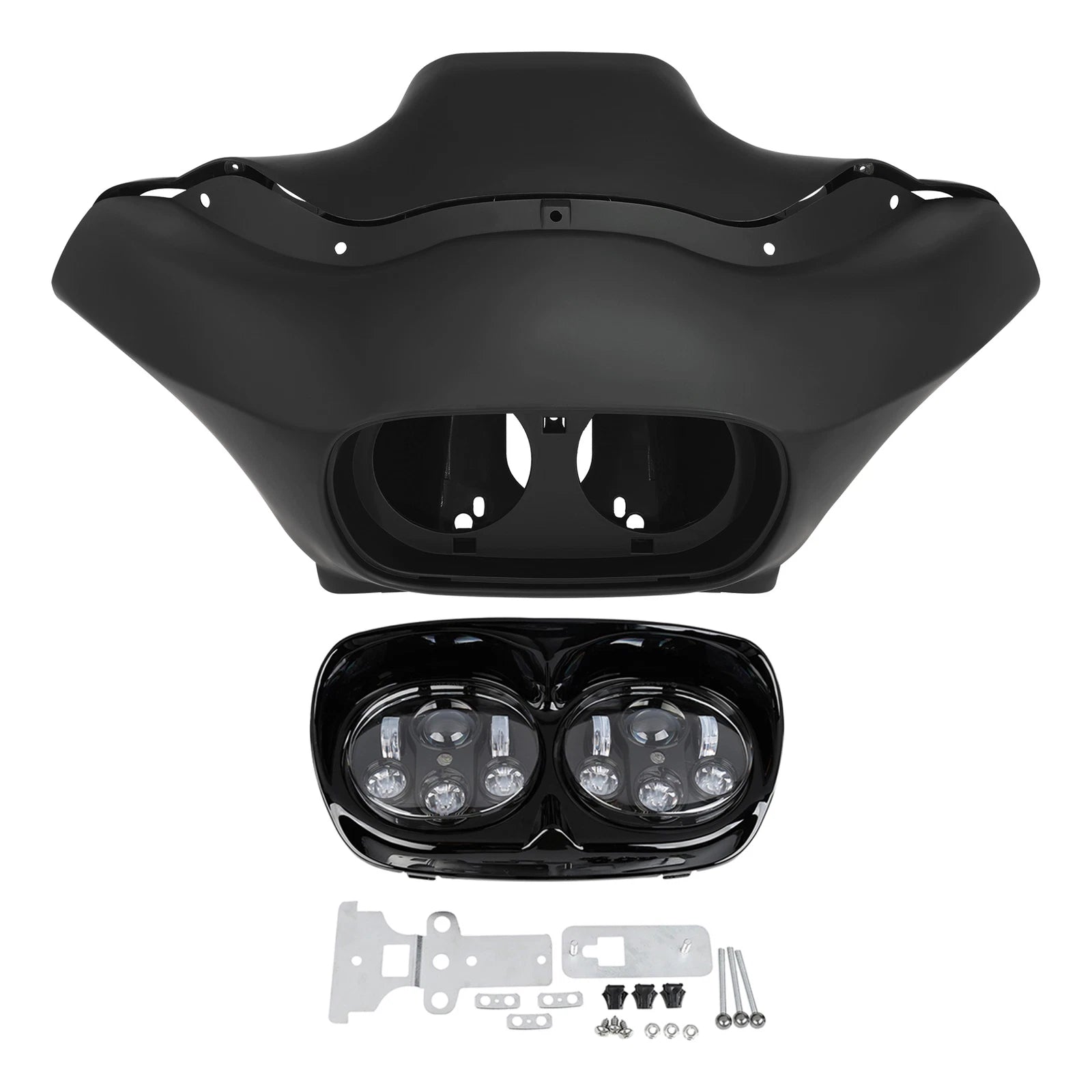 LED Headlight for Harley Road Glide (1998–2013) - Matt Black Inner Outer Fairing