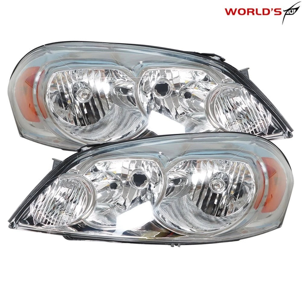 Set of 2 Chrome Headlights for Chevrolet Impala Monte Carlo (2006–2013)