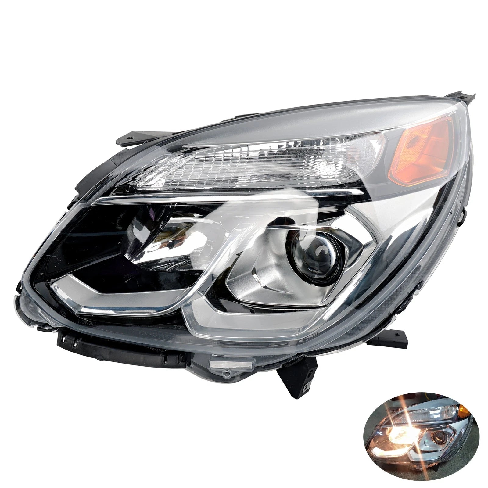 Halogen Chrome Headlight Assembly for Chevy Equinox (2016–2017)