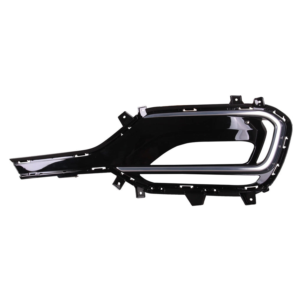 Replacement Black/Silver Painted Polypropylene Front Driver Side Fog Light Bezel