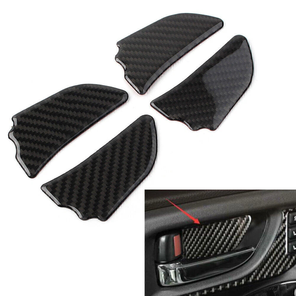 Set of 4 Carbon Fiber Interior Door Bowl Cover Trim for Subaru Forester (2013–2018)