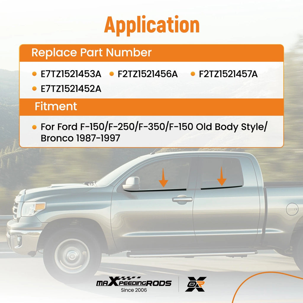 Window Sweep Felt Trim Seal Weatherstrip for Ford F250/F350/Bronco (1987–1997)