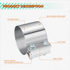 4" ID Stainless Steel Catback Exhaust Pipe Clamp for Universal Fit
