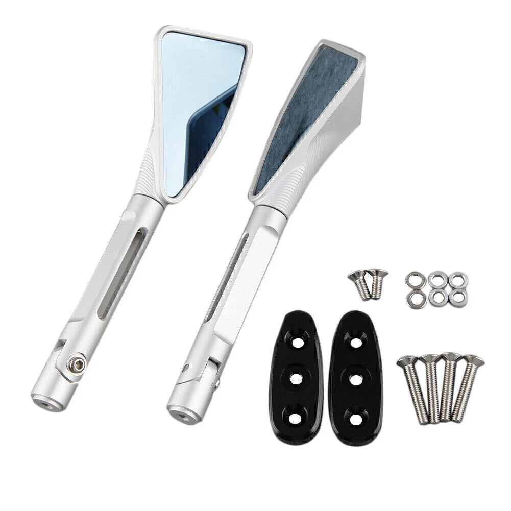 Set of 2 Rear View Side Mirrors for Suzuki GSXR 1000 (2001–2004) GSXR600 (2001–2005) Silver