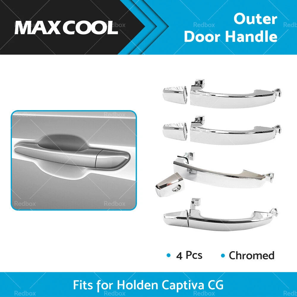 Set of 4 Outer Door Handles Chrome for Holden Captiva