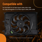 Cooling Fan for Fiat 500X Jeep Renegade 2015–2018 (1.4L)