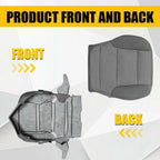 2X Driver Bottom Seat Cover for Chevy Tahoe Silverado (2015-2019) Light Gray Cloth