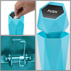 Trash Can 3.5" Sky Blue with Removable Lid for Home Use