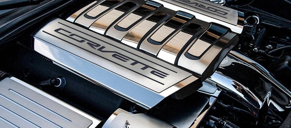 Fuel Rail Covers Black Brushed Vinyl Corvette Inlay for 2014–2019 Corvette