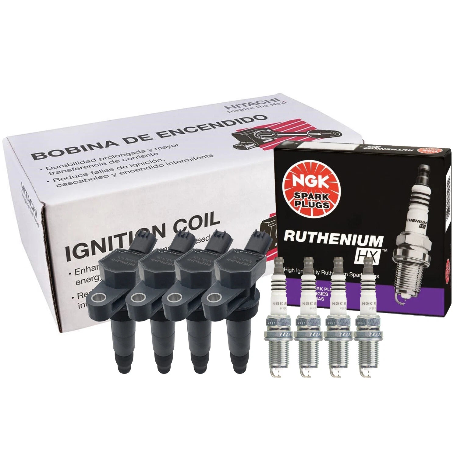 Set of 4 Ignition Coils & NGK Ruthenium HX Spark Plugs for Rondo (2007–2012)