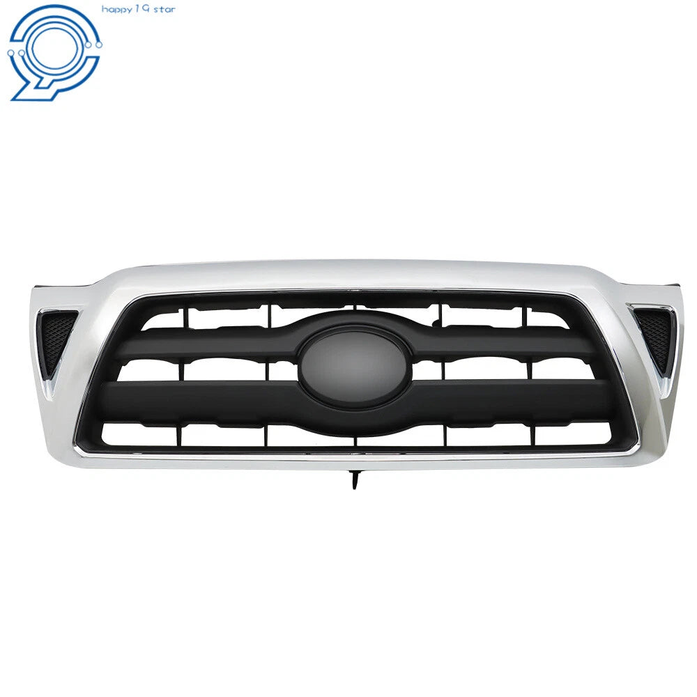 Chrome Black Front Bumper Grille for Toyota Tacoma (2005–2011)