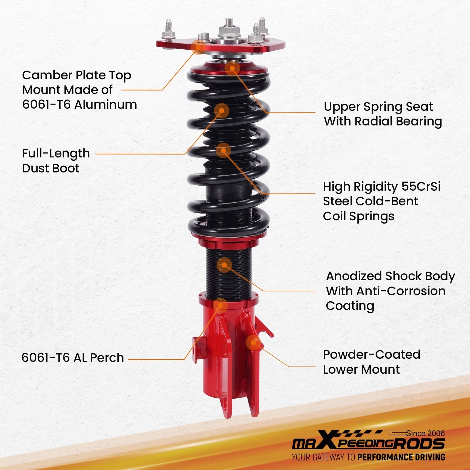 Adjustable Coilovers Lowering Kit for Subaru Forester (2003-2008)