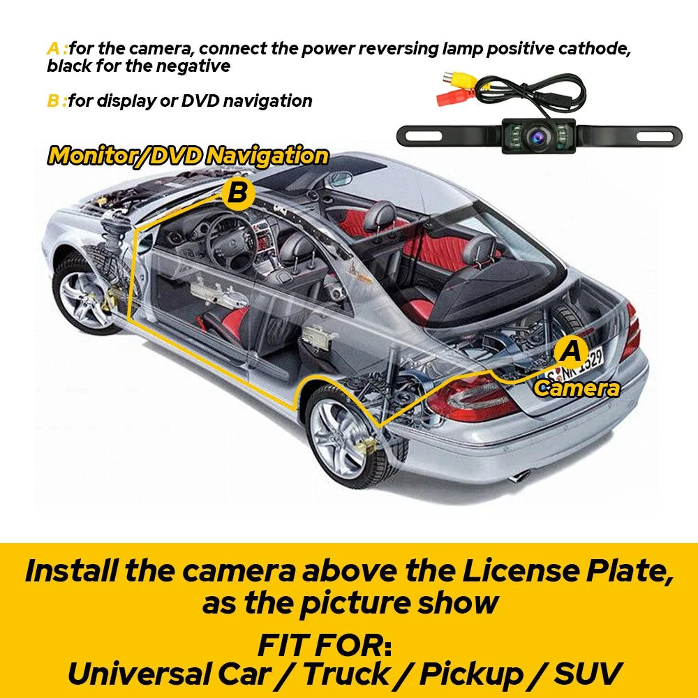 Rear View Camera for Car (Waterproof, HD, 7LED)