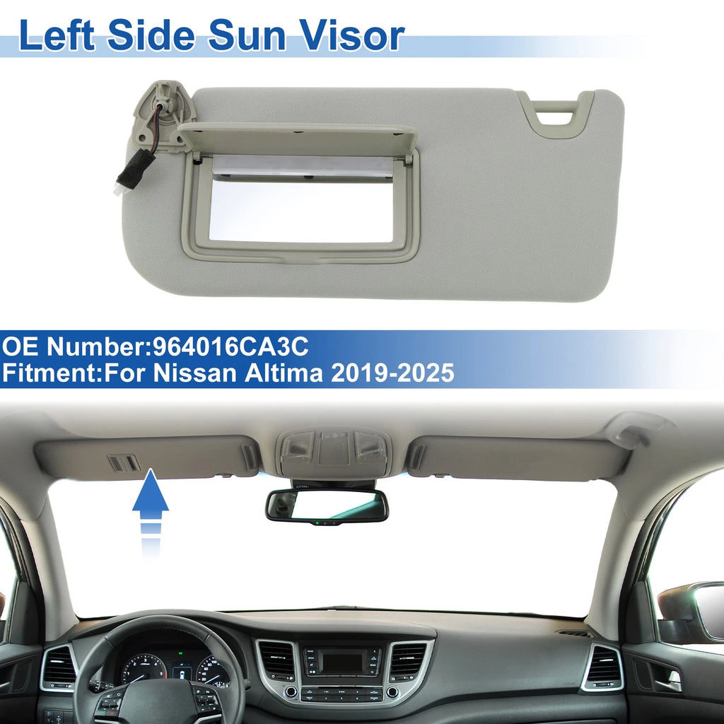 Left Side Sun Visor for Nissan Altima (2019–2025) Replaces 964016CA3C Grey
