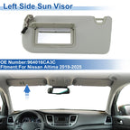 Left Side Sun Visor for Nissan Altima (2019–2025) Replaces 964016CA3C Grey