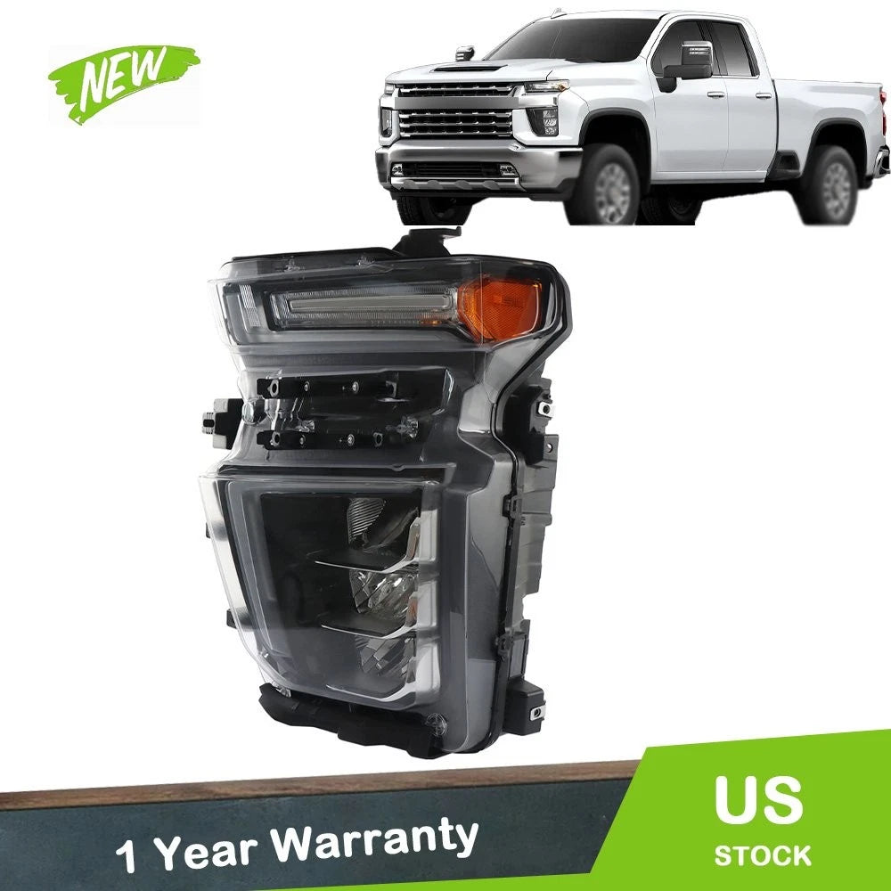 LED Black Clear Headlight for Chevy Silverado 2500HD 3500HD (2020–2023)