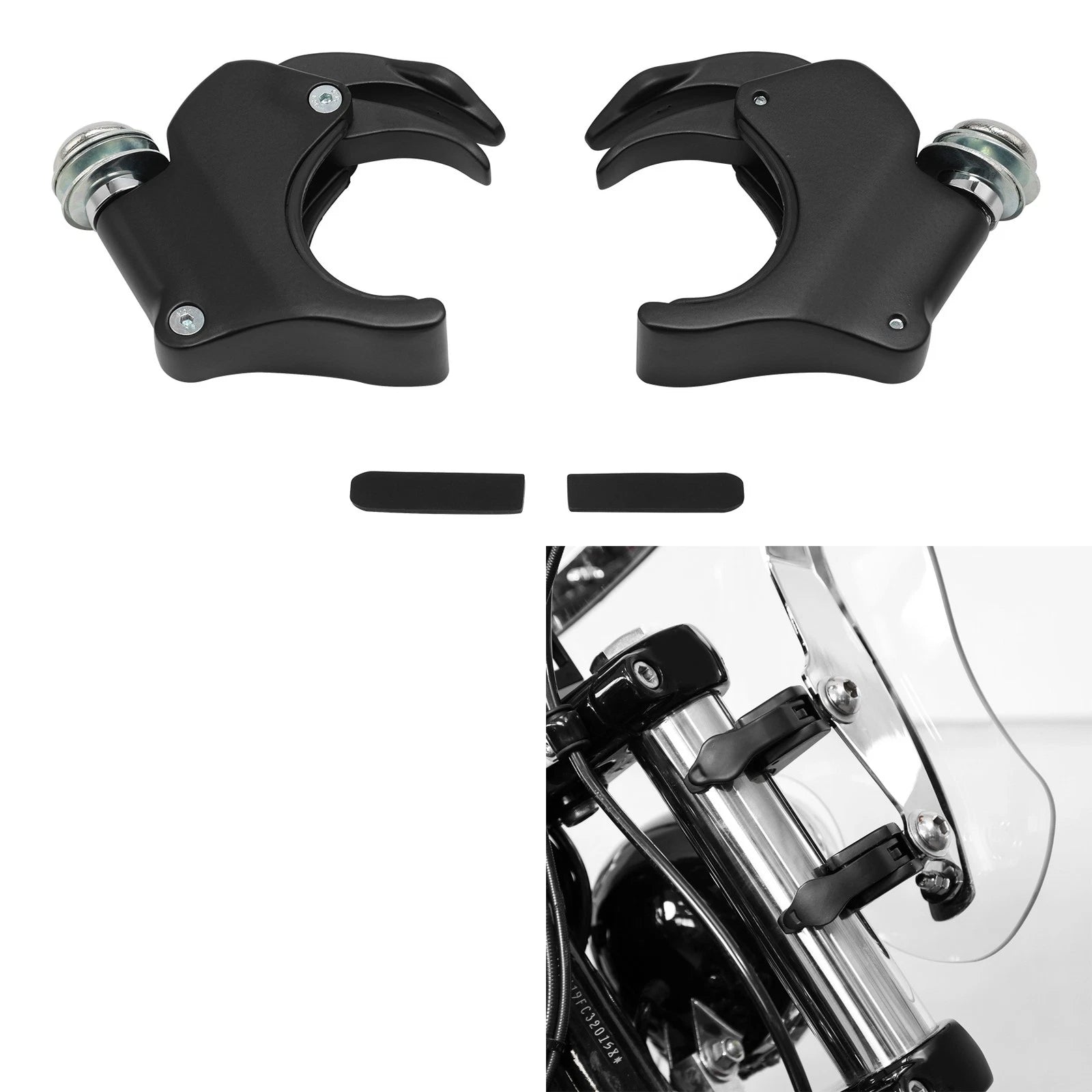 Set of 4 Windscreen Windshield Clamps for Harley Dyna Sportster XL883 1200