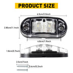 2X Oval White 2.5" LED Side Marker Lights for Truck Trailer RV (12V)