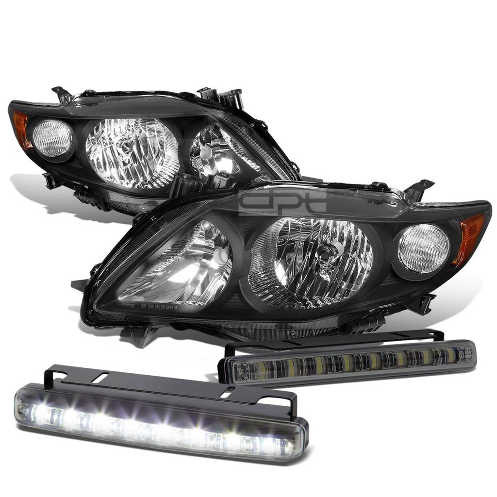 Set of 2 Black Housing Smoked LED Fog Lights for Toyota Corolla (2009–2010)
