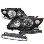 Set of 2 Black Housing Smoked LED Fog Lights for Toyota Corolla (2009–2010)