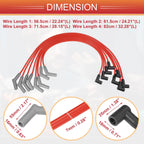 8 Pcs Spark Plug Wire Ignition Coil Cable for Ford SBF Small Block 