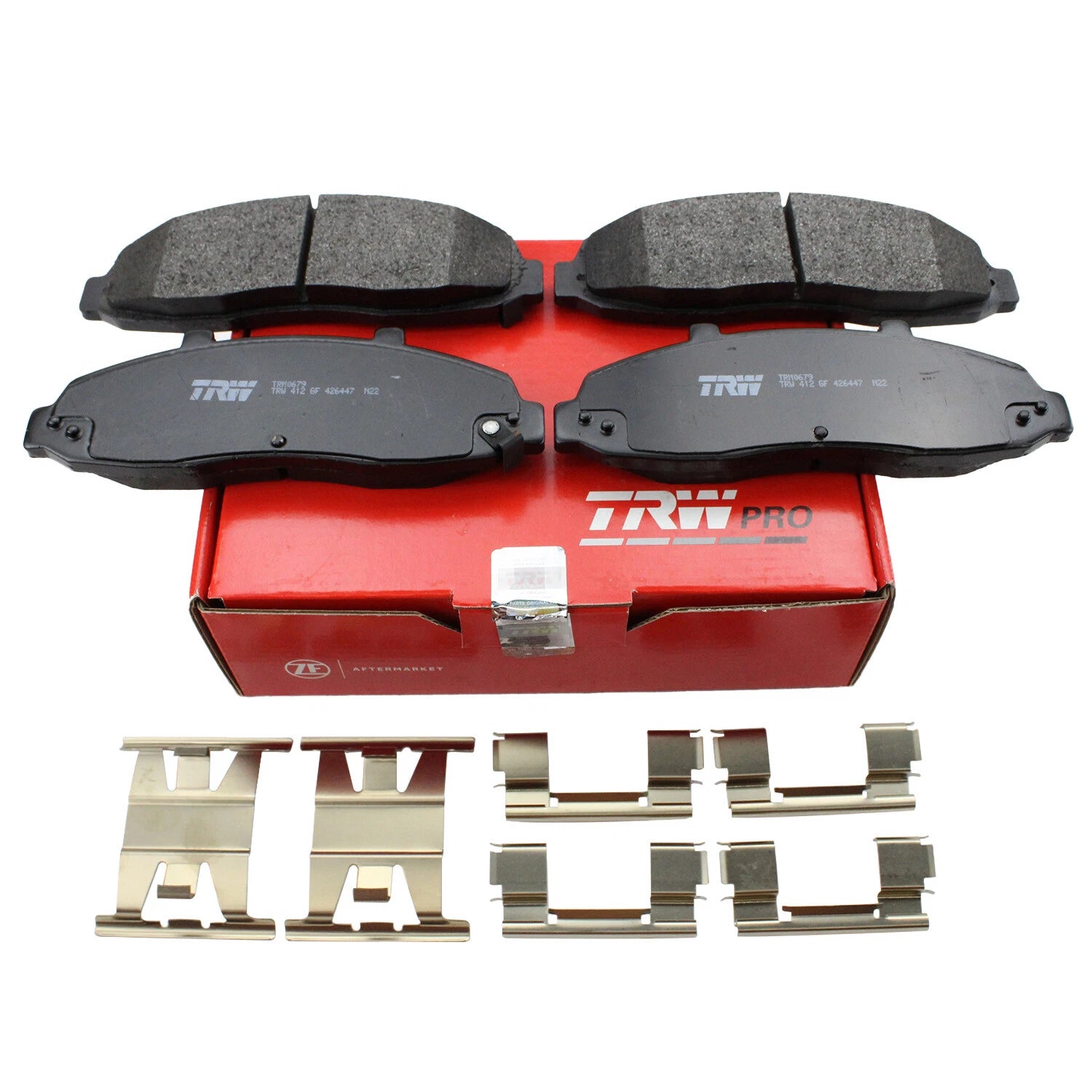 Set of 4 TRW Pro Front Slotted Semi-Metal Brake Pads for Ford F-150 (2004–2020)