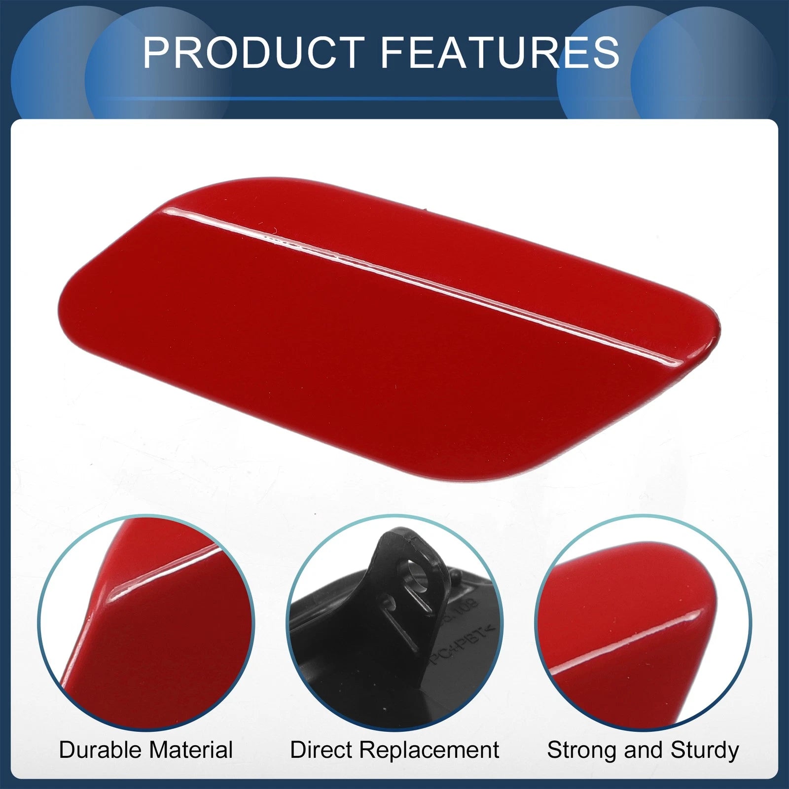 Front Left Washer Nozzle Cover Cap for Volkswagen Jetta A6 (2011–2014) Red