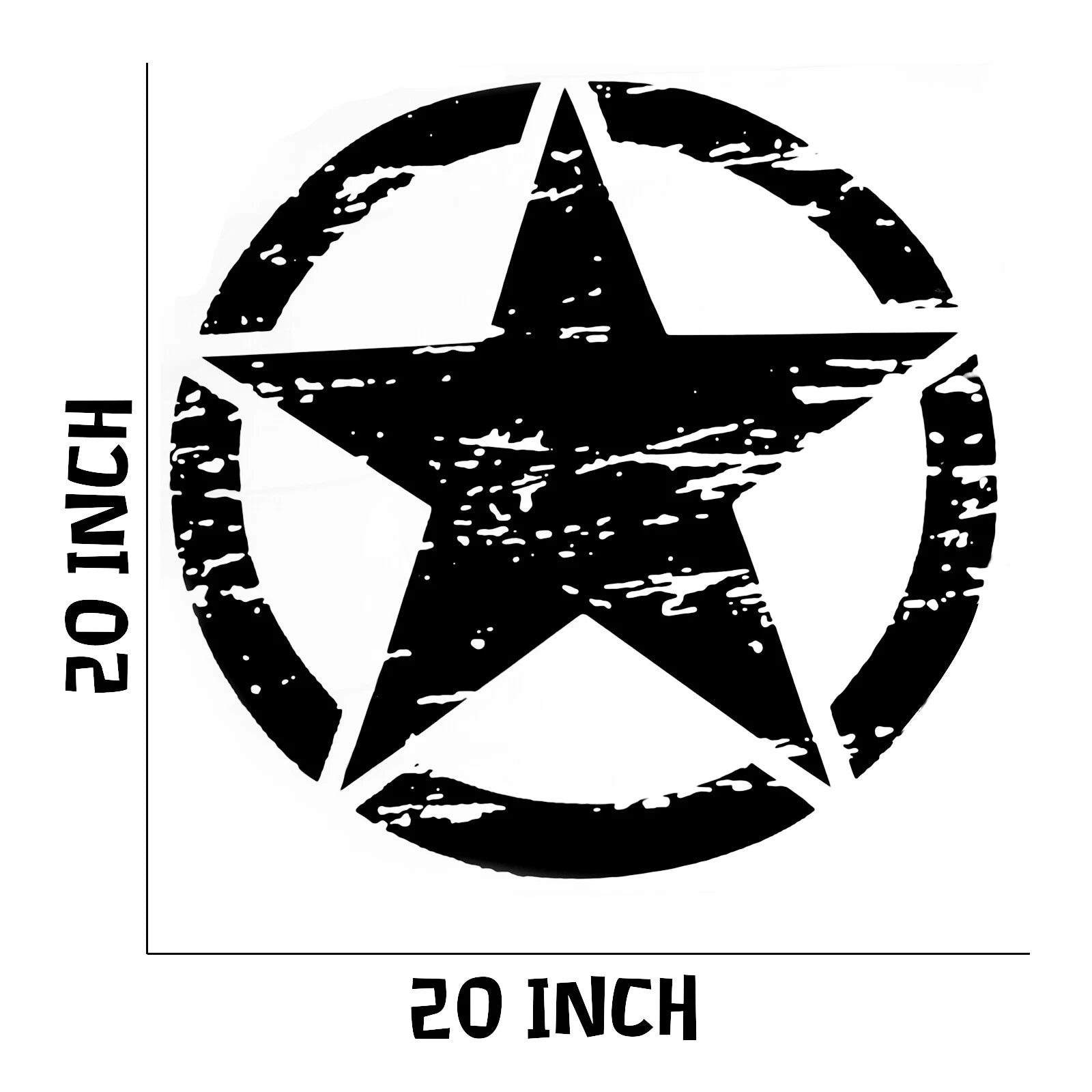 Skull Military Invasion Star Hood Sticker for Car (-)
