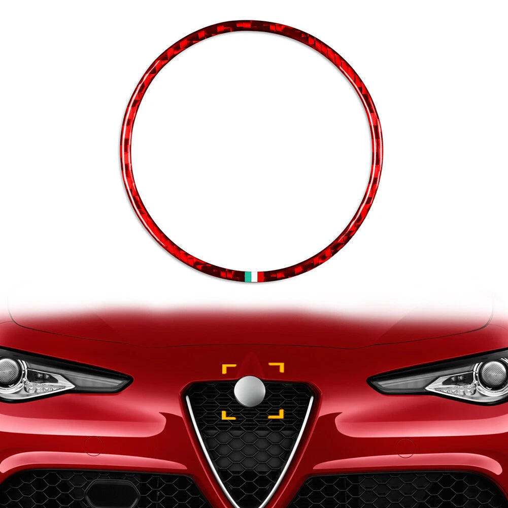 Front Emblem Badge Logo Ring Trim for Alfa Romeo Giulia (2017–2023)