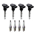 Set of 4 Ignition Coils & NGK G-Power Platinum Spark Plugs for Audi Volkswagen