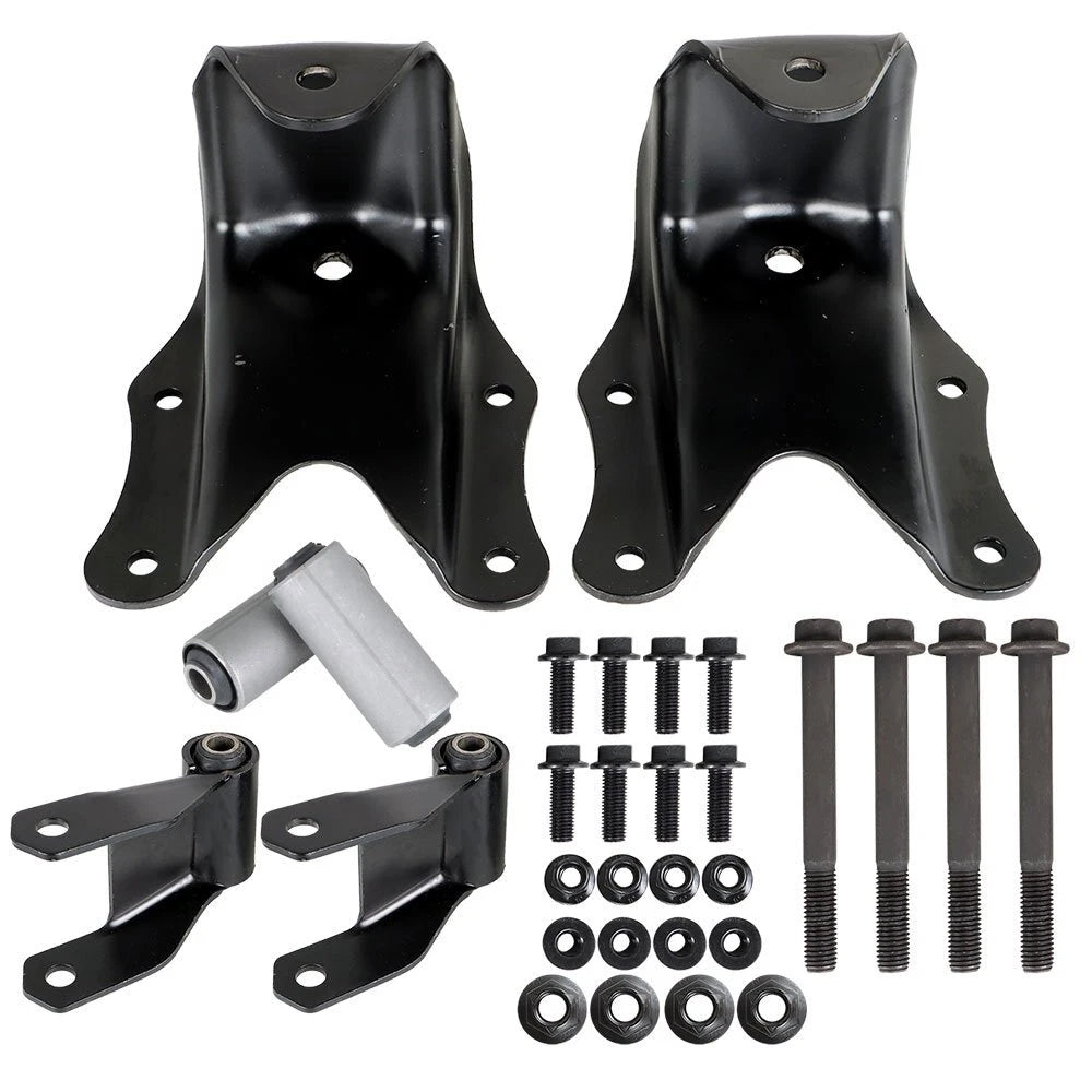 2X Rear Leaf Spring Hanger Bracket and Shackle Kit for Ford F-150