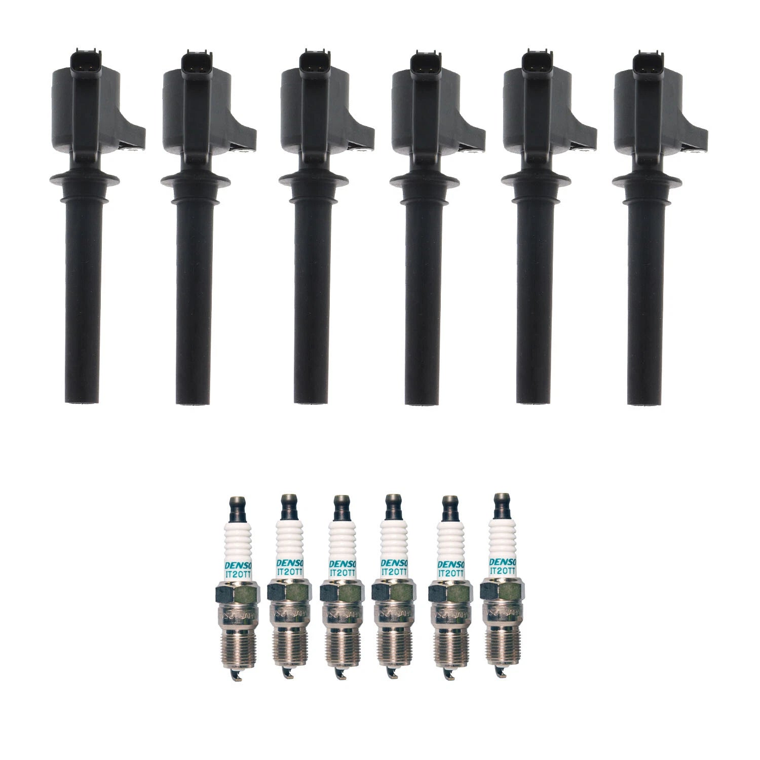 Set of 6 Ignition Coils & Spark Plugs for Mazda 6 3.0 V6 (2003–2008)