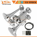 Quad Trumpet Horn for Truck Van Car Boat (12V)
