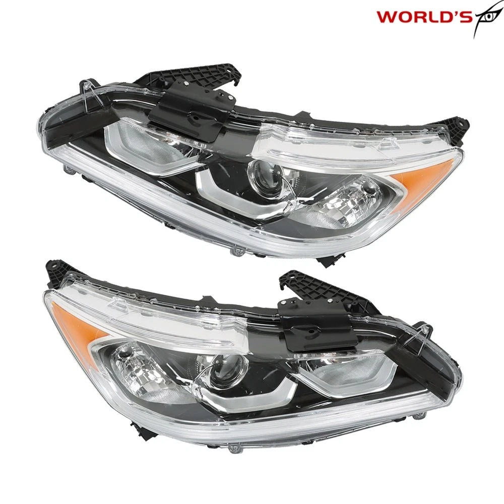 Set of 2 Halogen Headlights with LED DRL for Honda Accord (2016–2017)