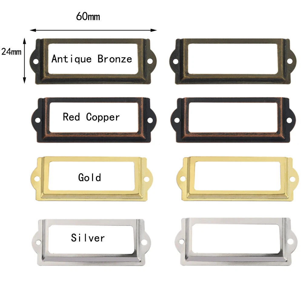 Drawer Cabinet Label Pull Handle 60x24mm (12/48pcs)