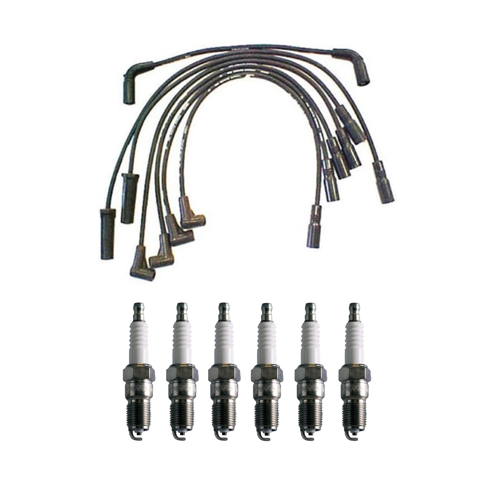Denso Wire Set & 6 U-Groove Spark Plugs for Chevy GMC 4.3L V6 (0.06)